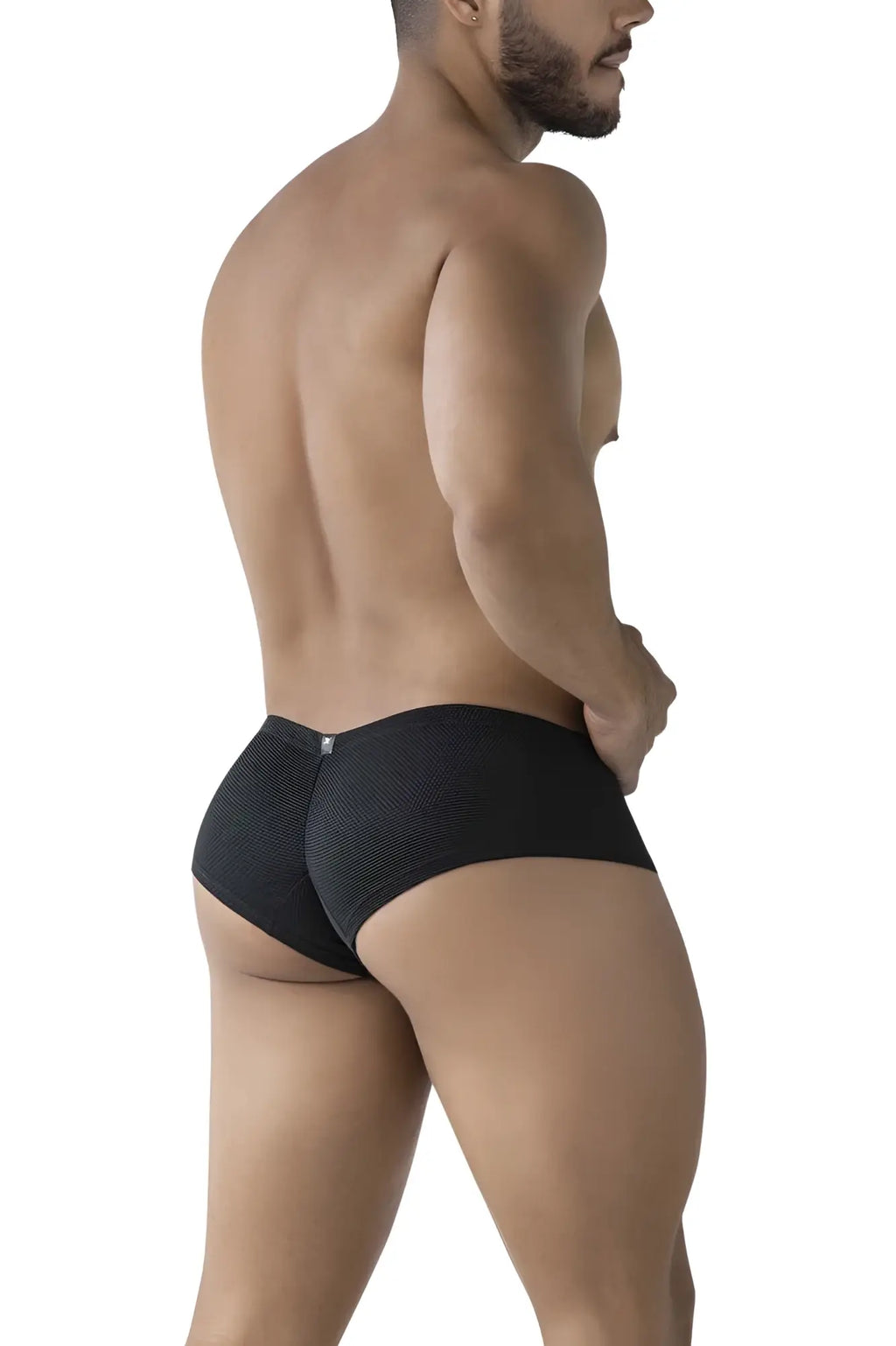 Black xtremen 91225 microfiber trunks with subtle pattern and small brand tag on the waistband