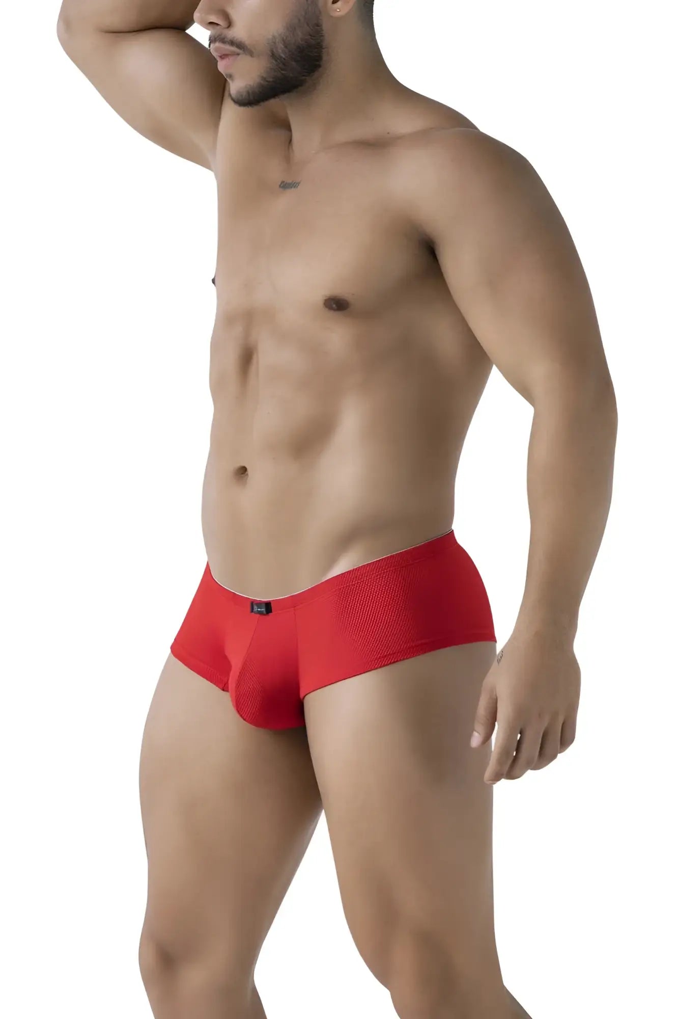 Xtremen 91225 microfiber trunks in red with textured snug fit and small black brand tag on the waistband
