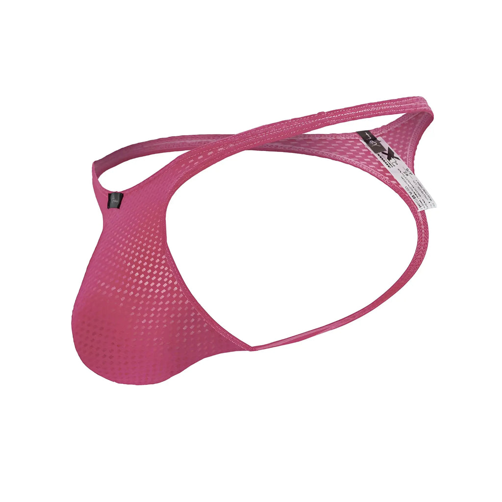 Xtremen 91226 microfiber thongs in fuchsia pink mesh with a supportive contoured design for men