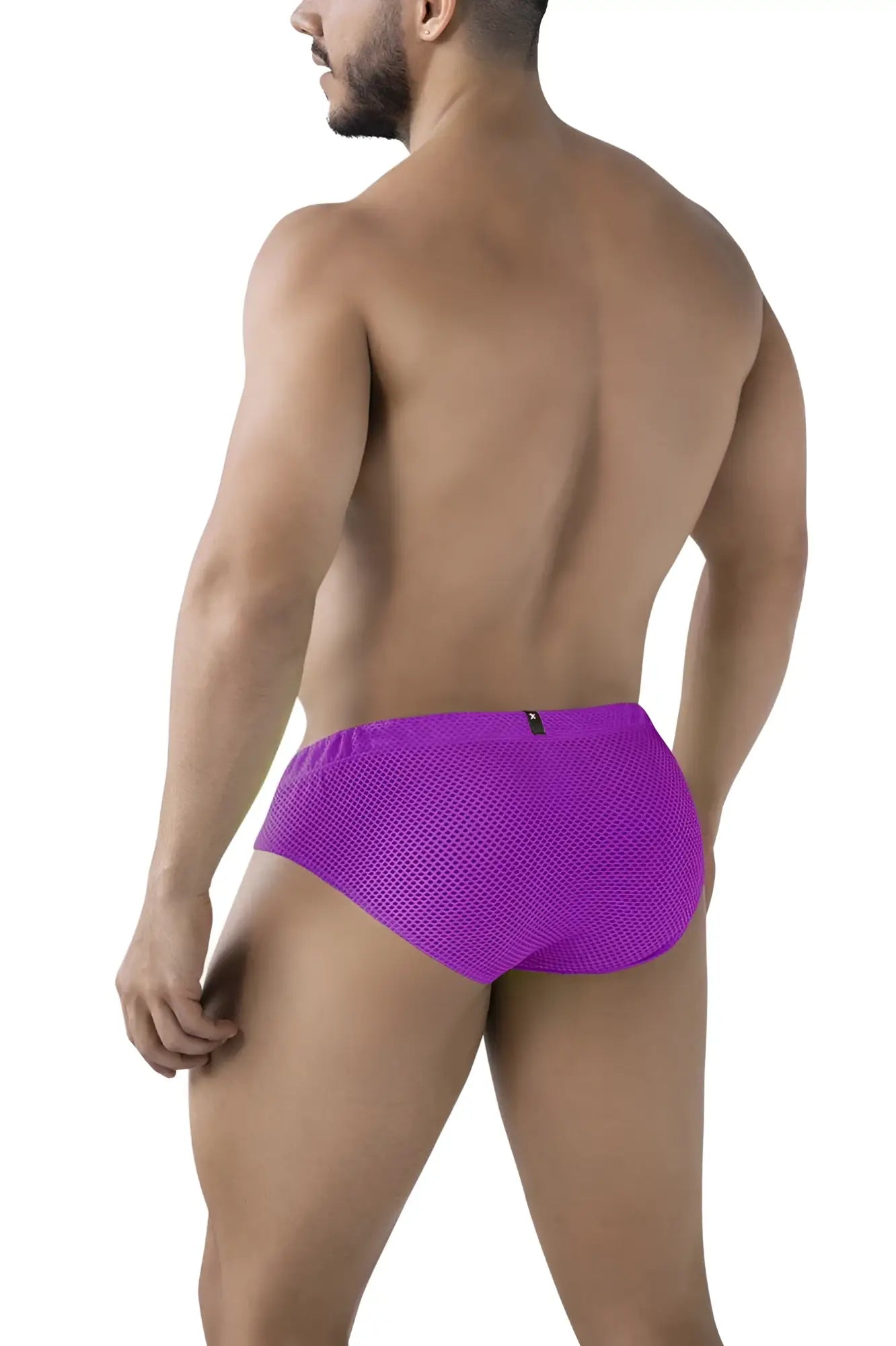 Xtremen 91227 microfiber briefs in vibrant purple with a snug fit elastic waistband made of breathable mesh material