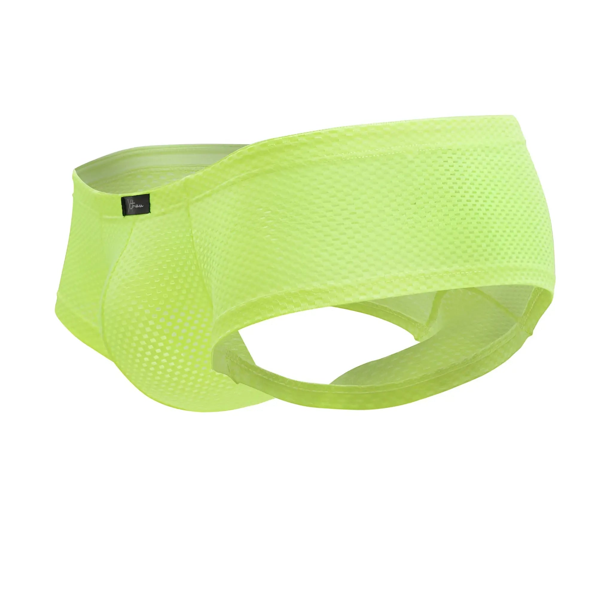 Xtremen 91228 microfiber trunks in neon green with bright neon green mesh briefs and a sleek form-fitting design
