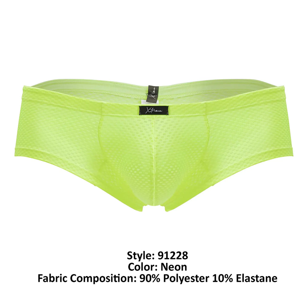 Xtremen 91228 microfiber trunks neon green mesh briefs made of 90 percent polyester and 10 percent elastane