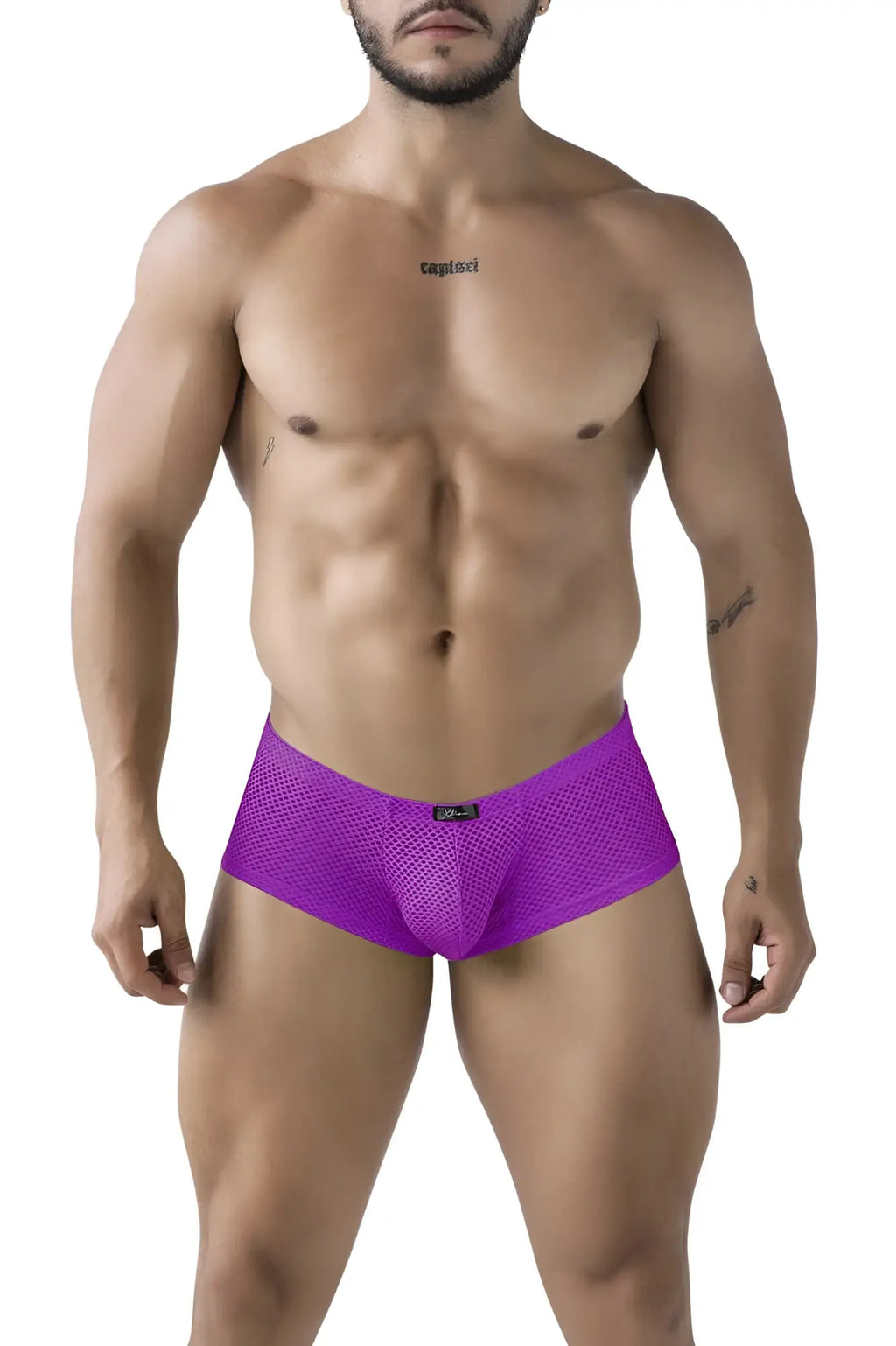 Purple xtremen 91228 microfiber trunks with a snug, form-fitting mesh brief design