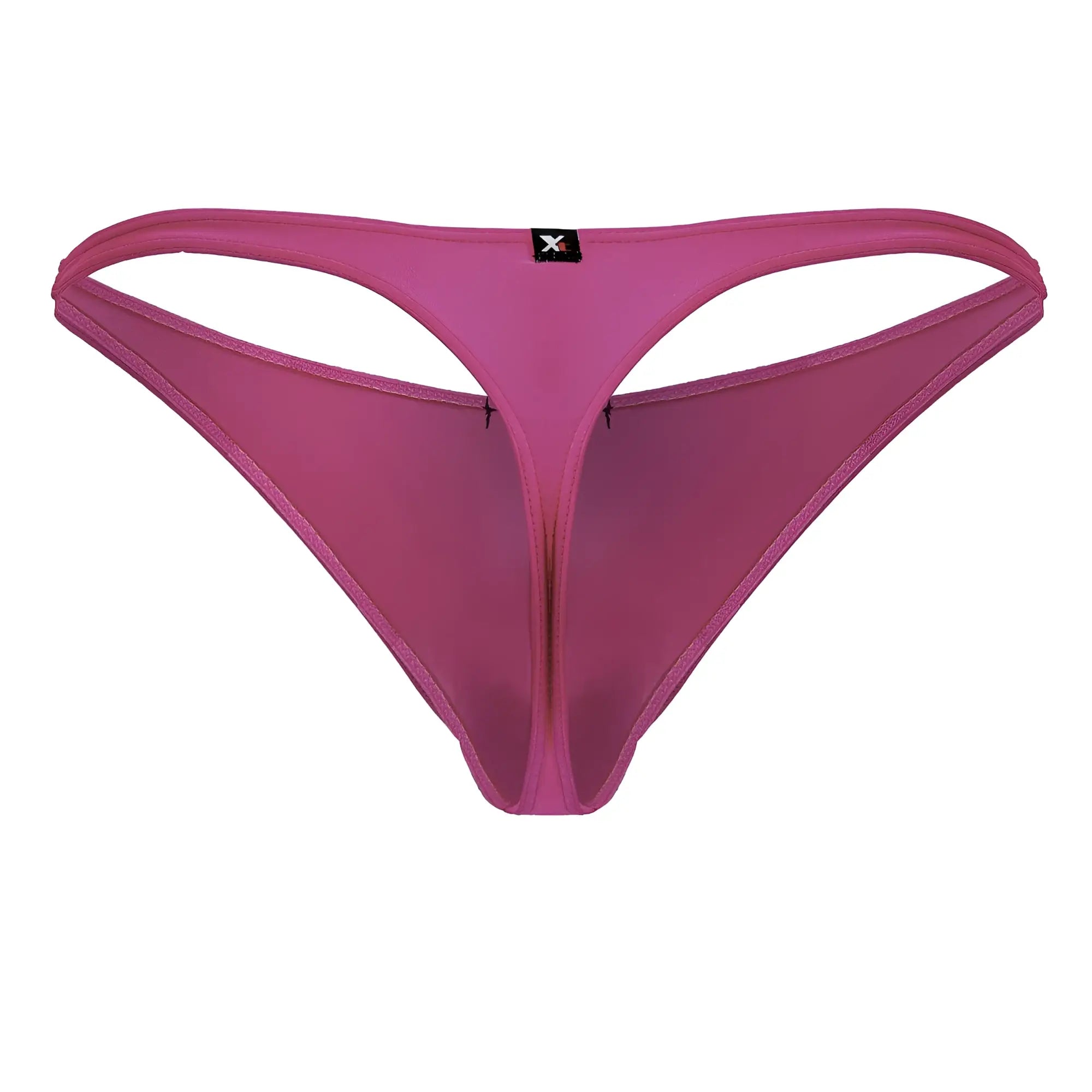 A sheer magenta microfiber thong with a thin supportive waistband and central seam from Xtremen 91232 collection