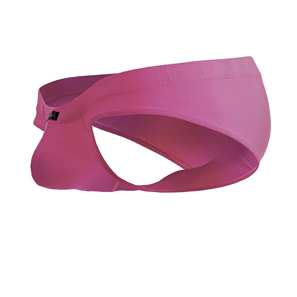A soft pink fuchsia microfiber headband with a sleek modern design for comfortable active wear