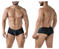 Black xtremen 91234 microfiber trunks with sleek form-fitting design and subtle waistband branding front view