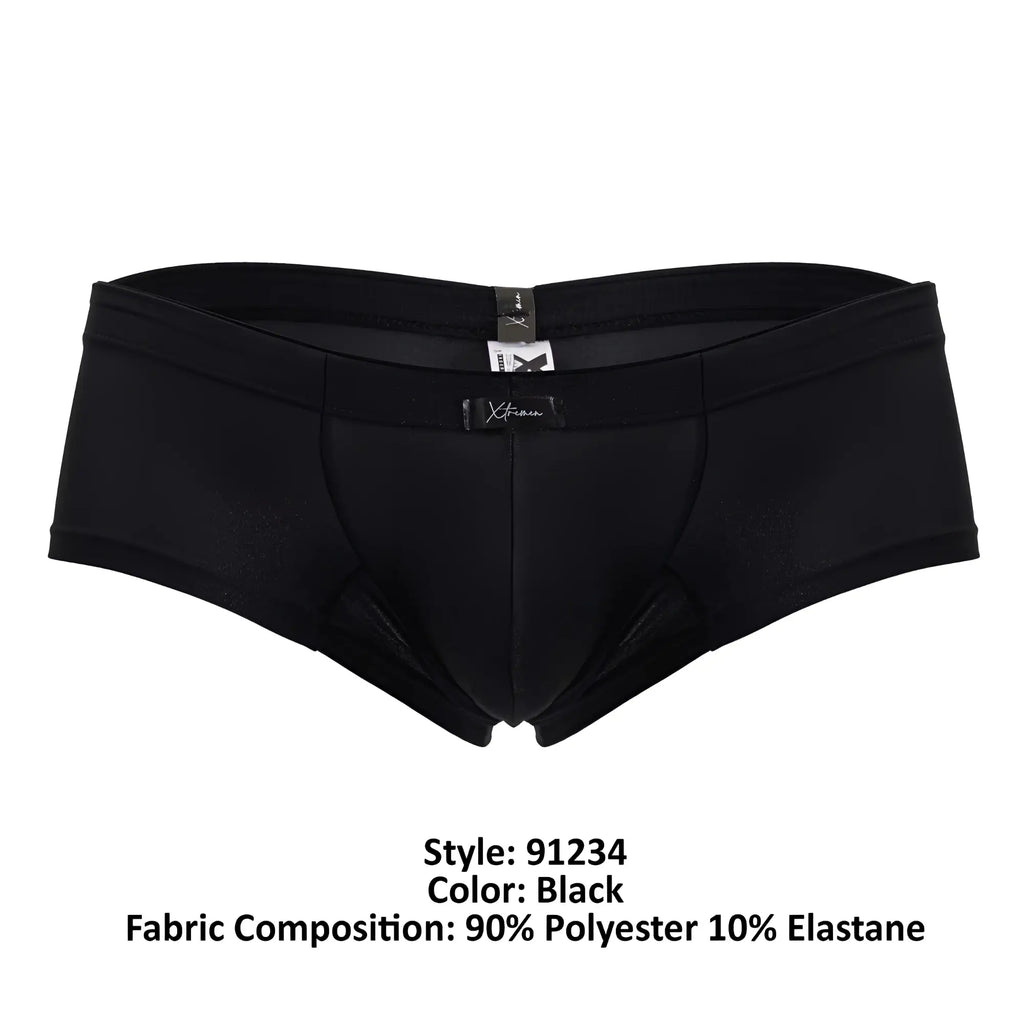 Black xtremen 91234 microfiber trunks with smooth form-fitting design made of 90 percent polyester 10 percent elastane