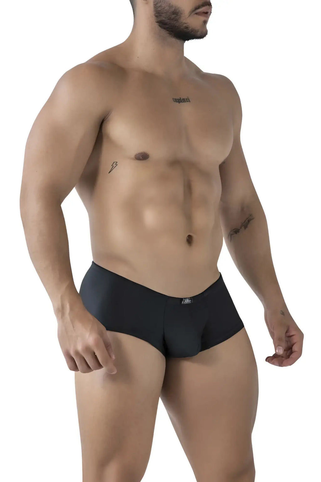 Black xtremen 91234 microfiber trunks with a subtle logo on the waistband for comfortable everyday wear