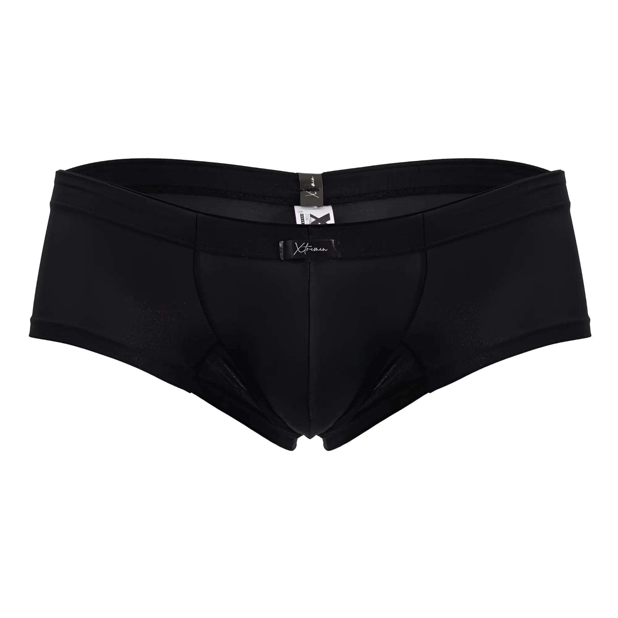Black xtremen 91234 microfiber trunks with smooth form-fitting design and subtle texture for men