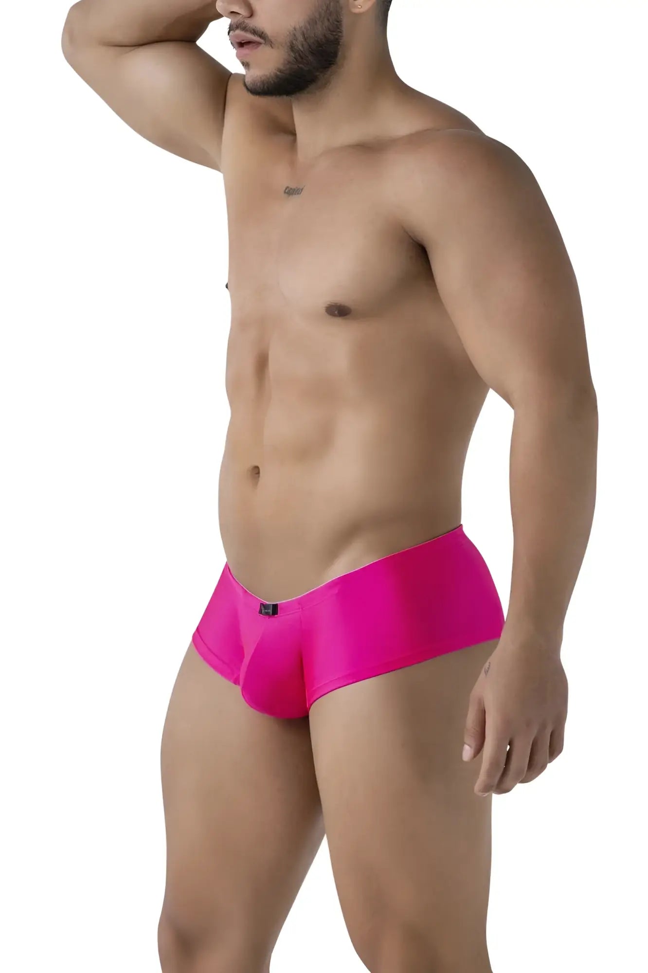 Xtremen 91234 microfiber trunks in bright fuchsia are sleek form-fitting men’s briefs with a subtle brand logo waistband