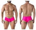 Vibrant pink fuchsia xtremen 91234 microfiber trunks with sleek form-fitting design and black brand tag at waistband