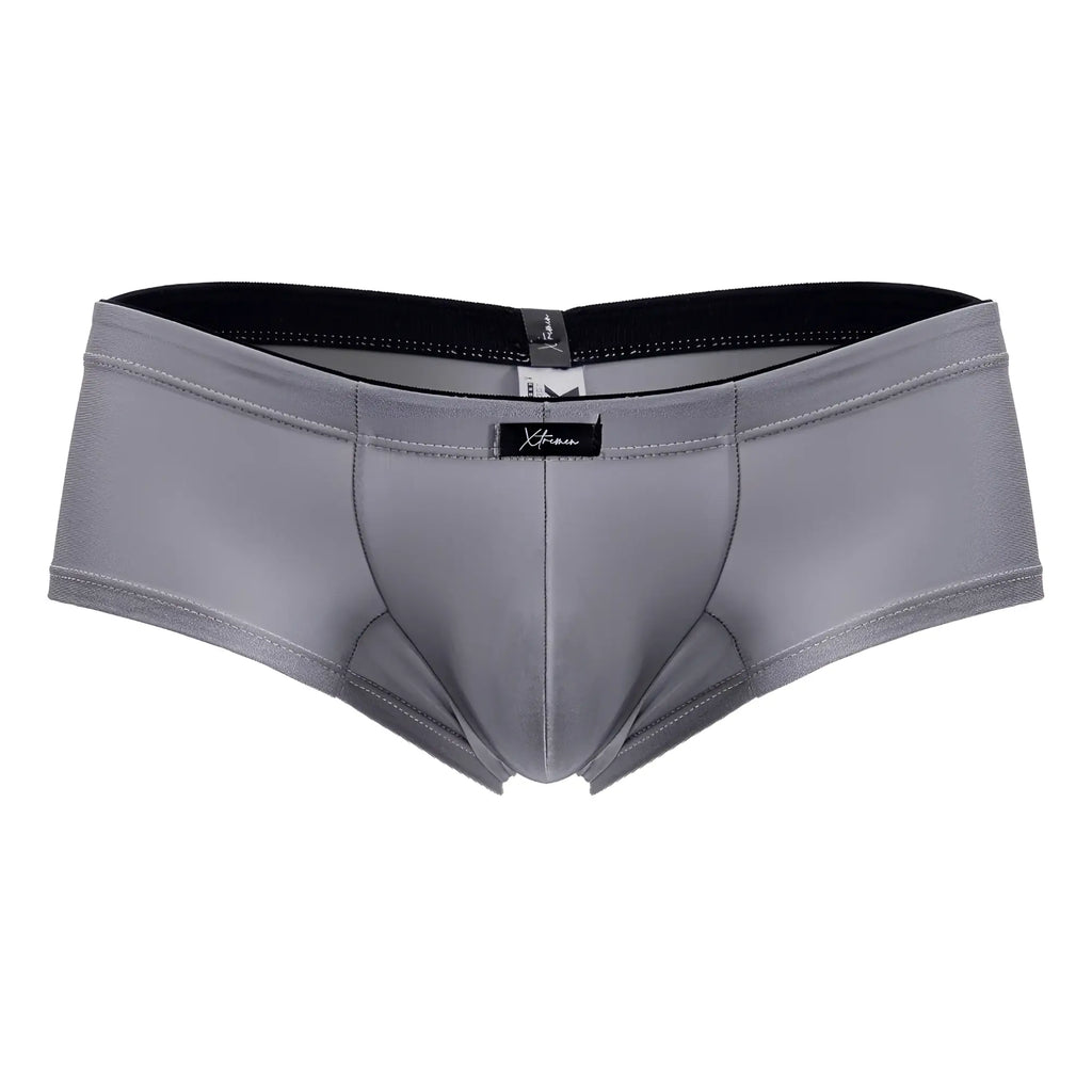 Xtremen 91234 gray microfiber men’s briefs with black waistband and subtle stitching details