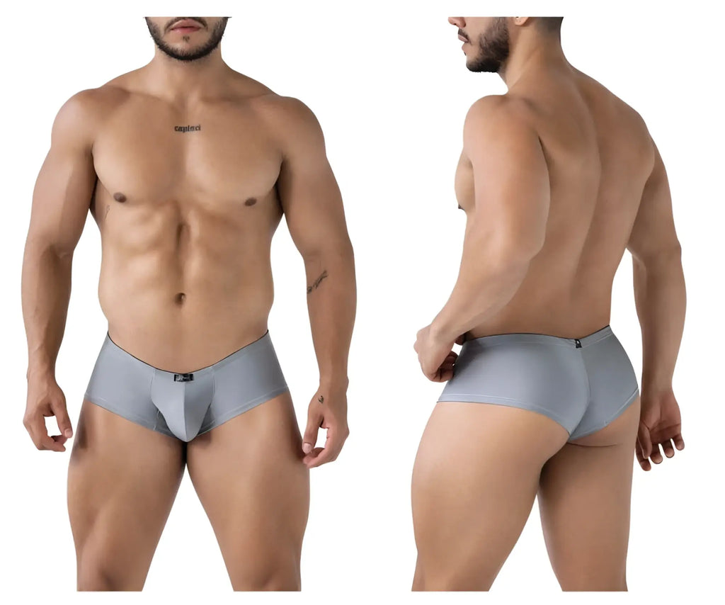 Gray xtremen 91234 microfiber trunks with sleek form-fitting design and subtle branded waistband for men