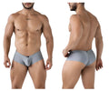 Gray xtremen 91234 microfiber trunks with sleek form-fitting design and subtle branded waistband for men