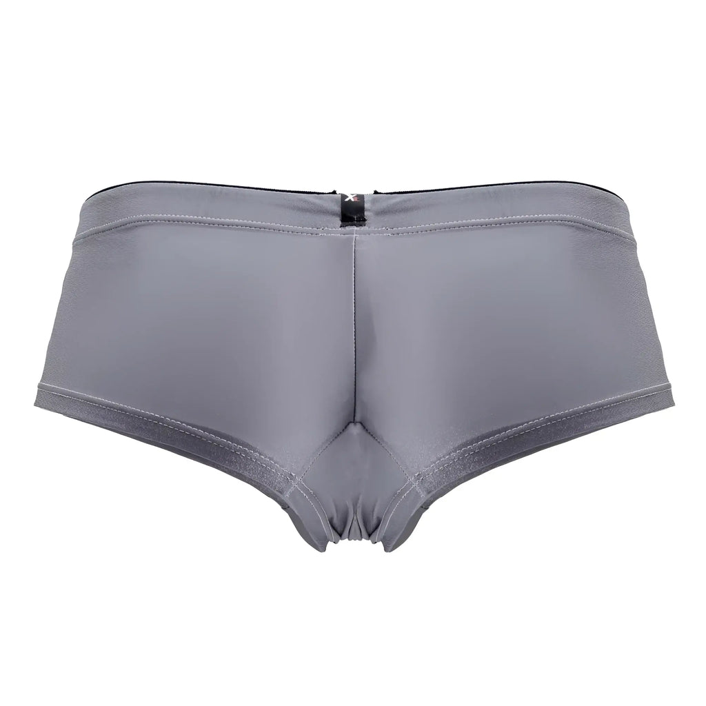 Xtremen 91234 microfiber trunks in gray featuring smooth stretchy fabric and black trim along the waistband