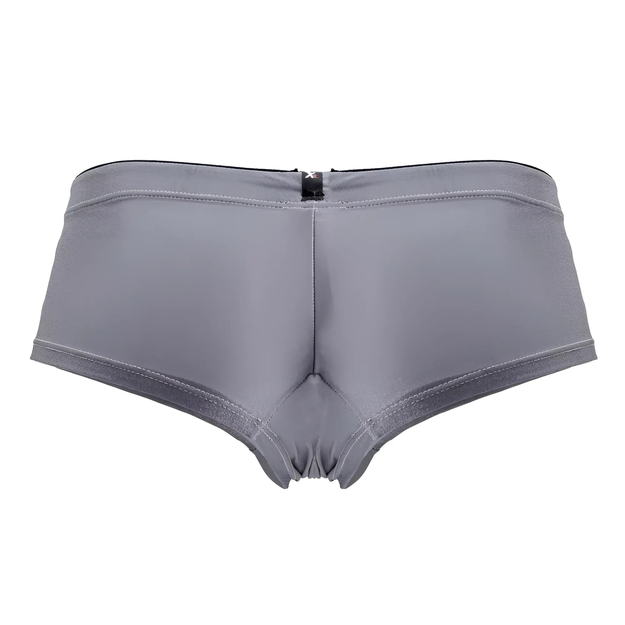 Xtremen 91234 microfiber trunks in gray featuring smooth stretchy fabric and black trim along the waistband