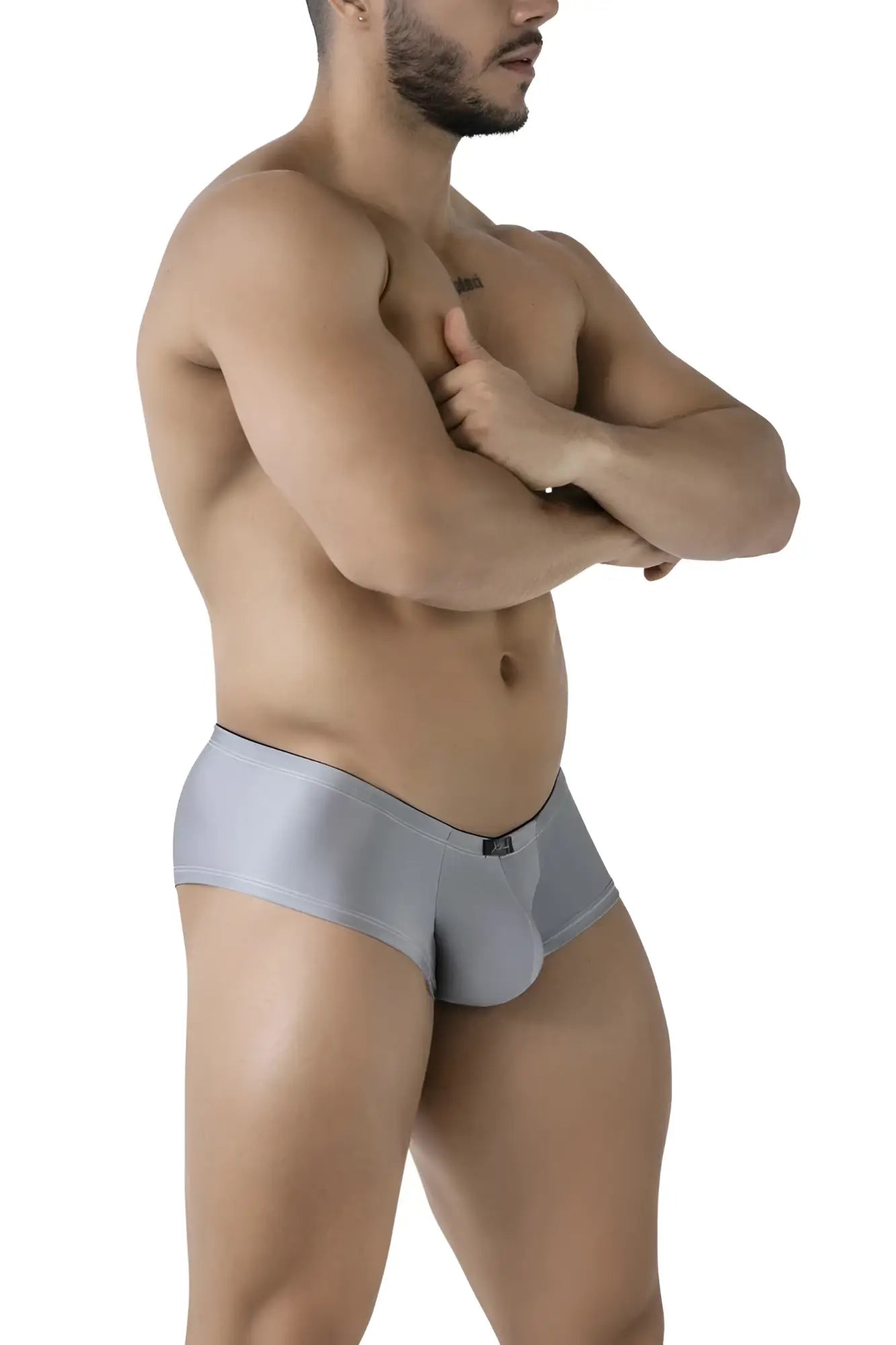 Silver metallic microfiber briefs xtremen 91234 with sleek form-fitting design gray color and subtle waistband logo