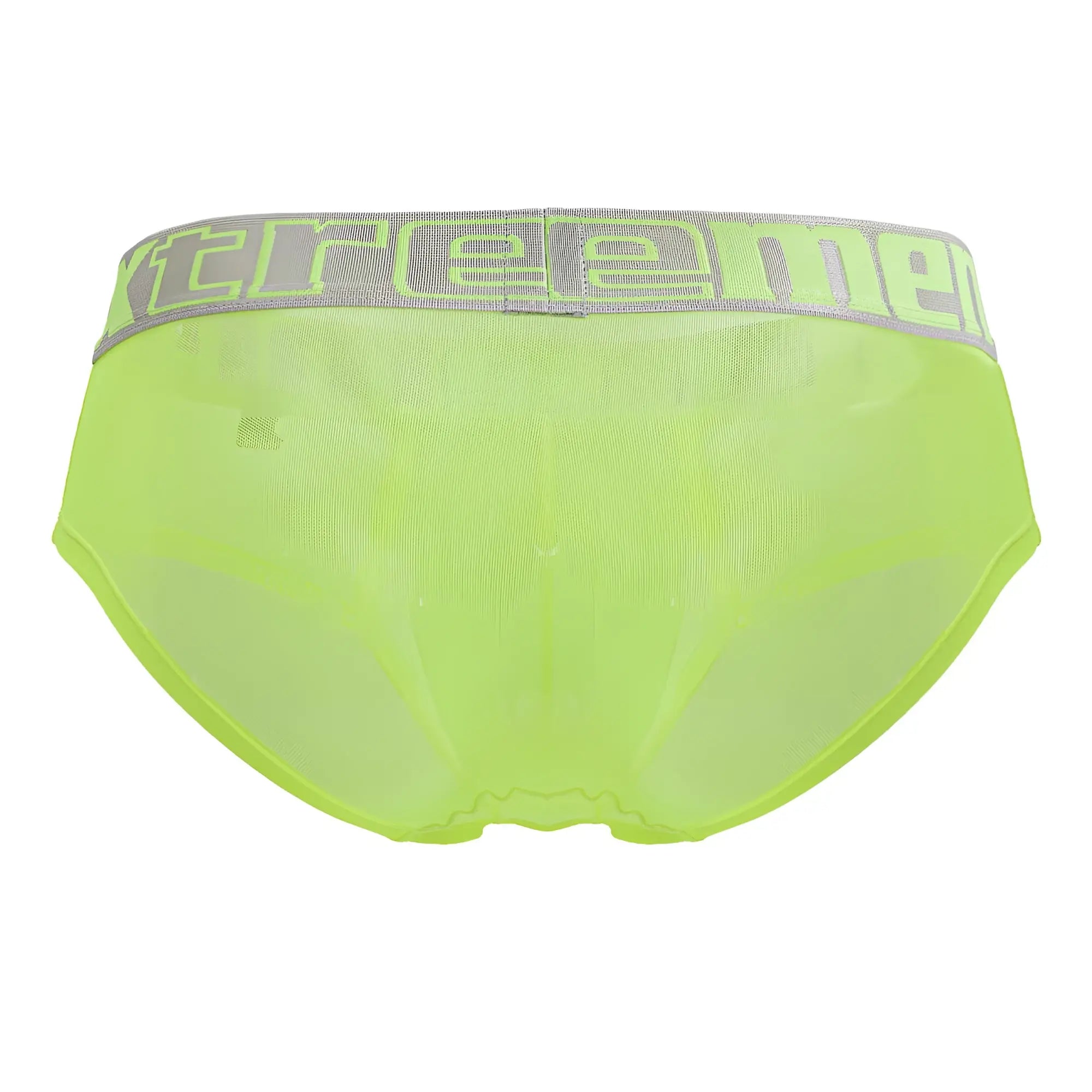 Xtremen 91236 microfiber briefs neon green mesh with gray elastic waistband and neon green xtreme logo
