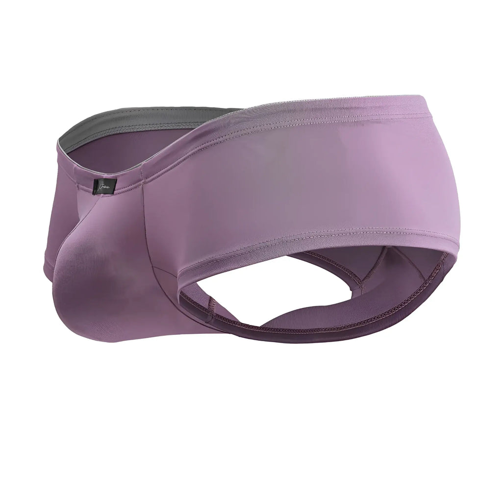 Xtremen 91240 microfiber trunks in blackberry purple stretchy fabric with contoured design and gray inner lining