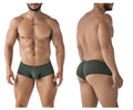 Xtremen 91240 microfiber trunks in olive green with a sleek form-fitting design and subtle logo on the waistband