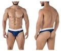 Navy blue and white Xtremen 91241 microfiber briefs with snug fit and small logo on waistband