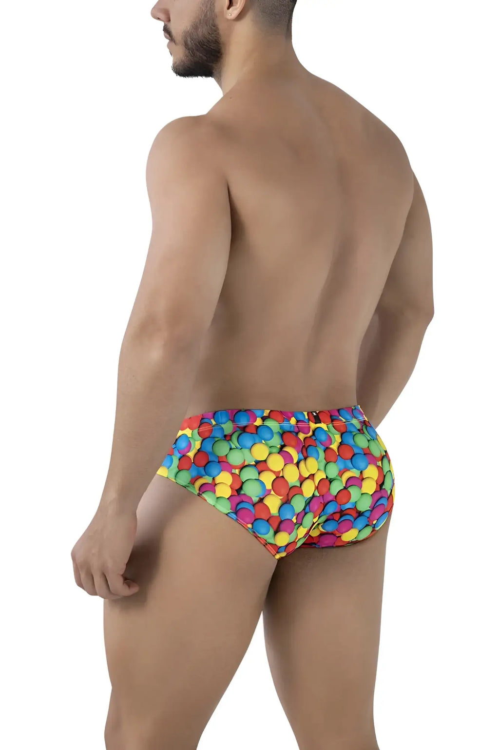 Xtremen 91248 printed briefs color bubbles rainbow-colored circular patterned swim trunks for swimming and beachwear