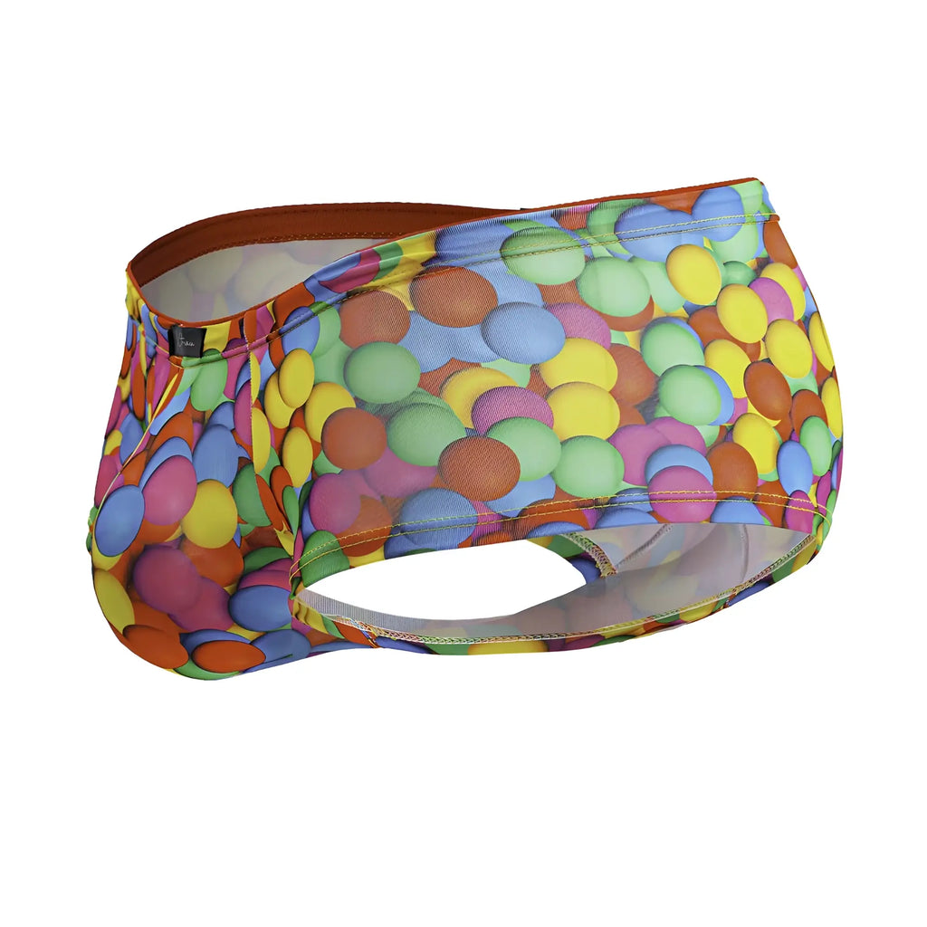 Xtremen 91249 printed trunks color bubbles colorful swim trunks with overlapping plastic ball pattern in yellow blue green pink and orange