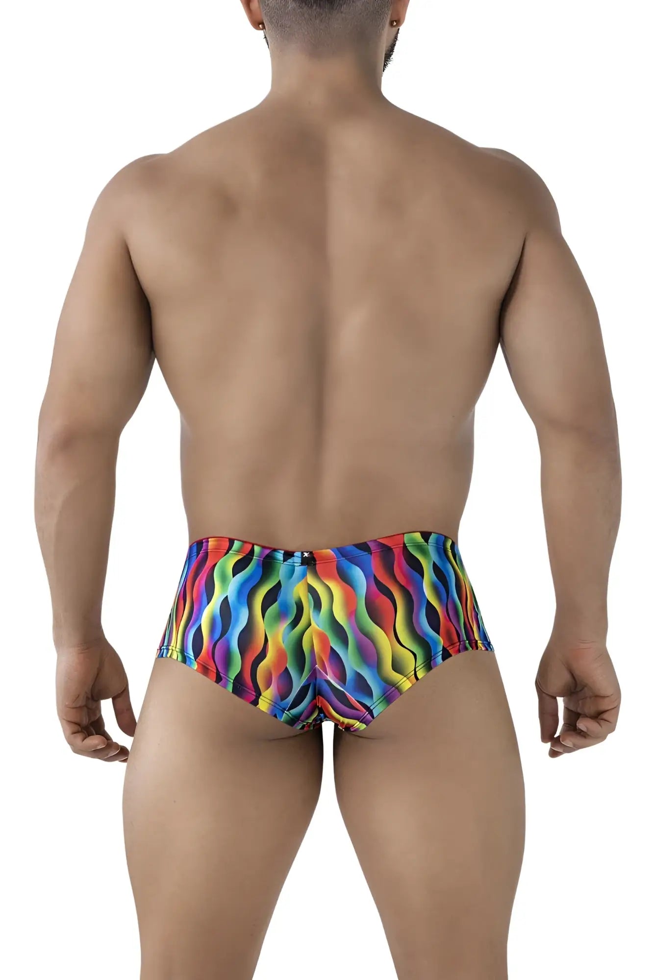 Xtremen 91249 printed trunks featuring vibrant rainbow wave-patterned swim trunks for stylish beachwear