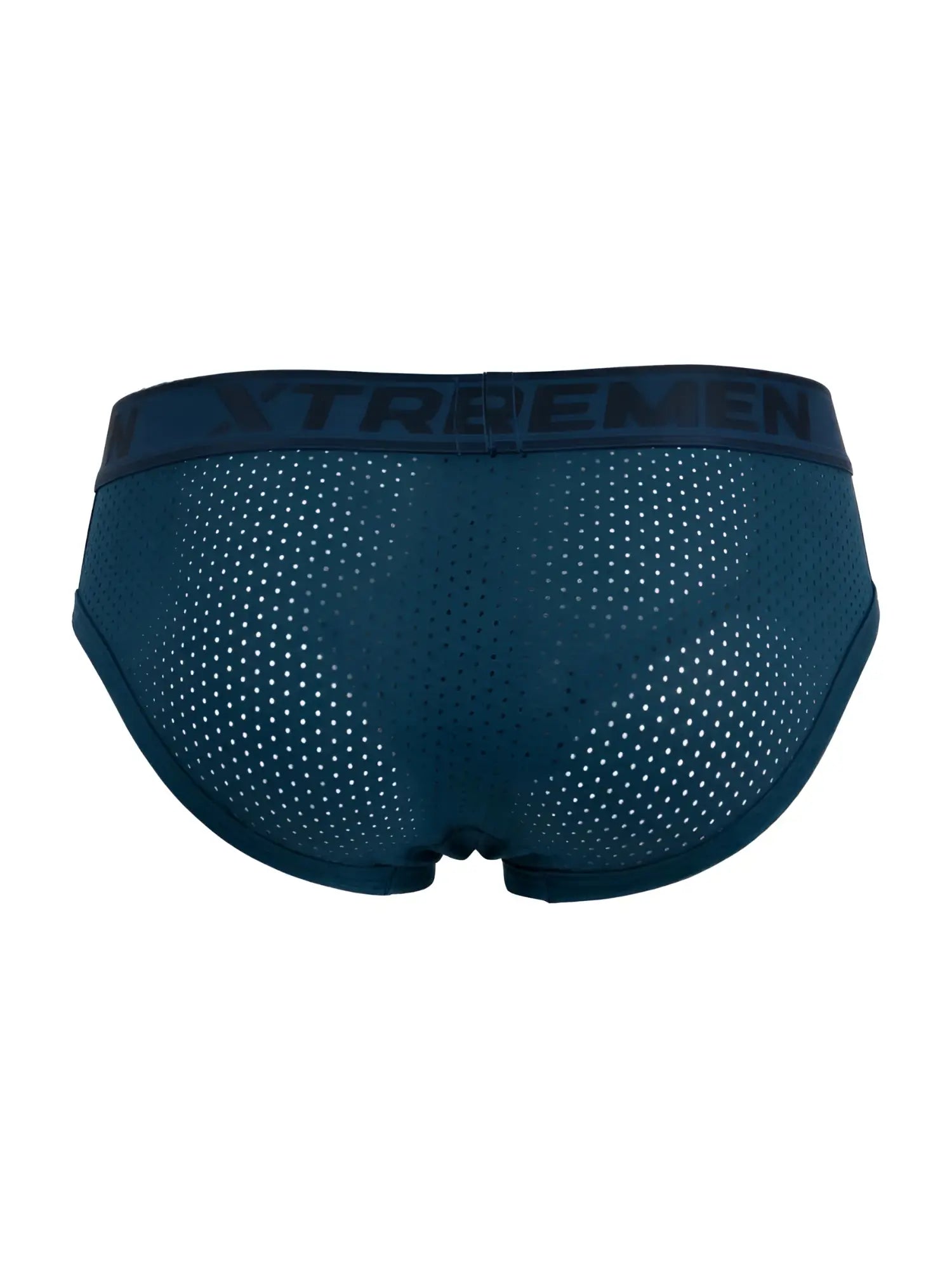 Dark teal xtremen 91250 microfiber mesh briefs with matching elastic waistband featuring xtrememen logo