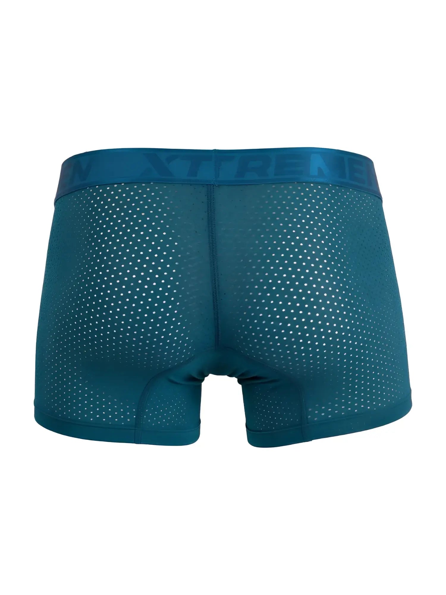 Teal microfiber mesh boxer briefs with xtreme logo waistband in petrol for breathable lightweight comfort