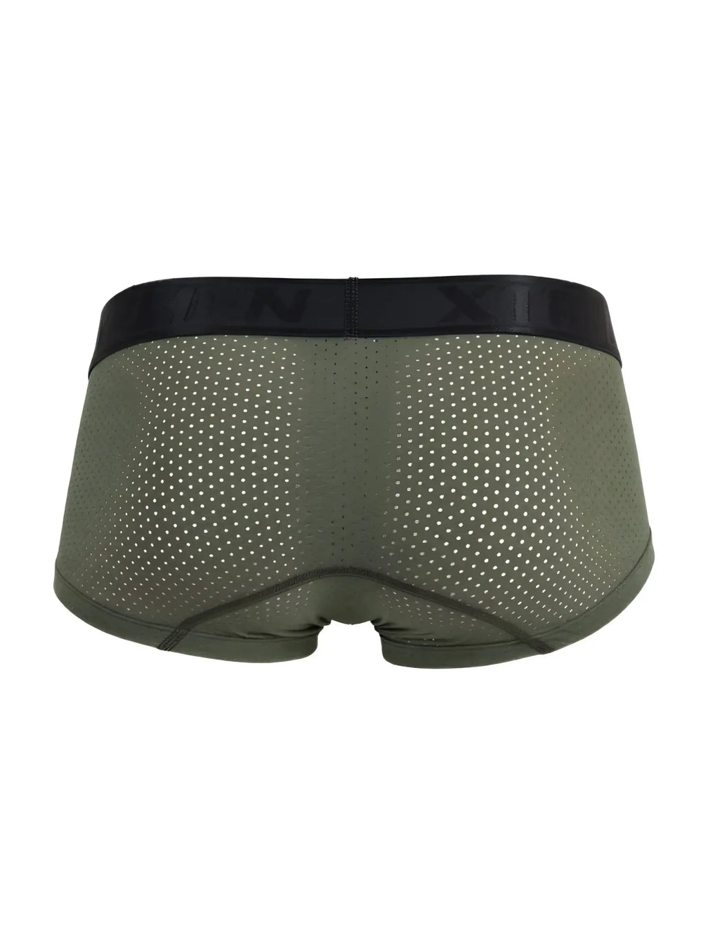 Xtremen 91252 microfiber mesh trunks in military green with olive green mesh and black elastic waistband