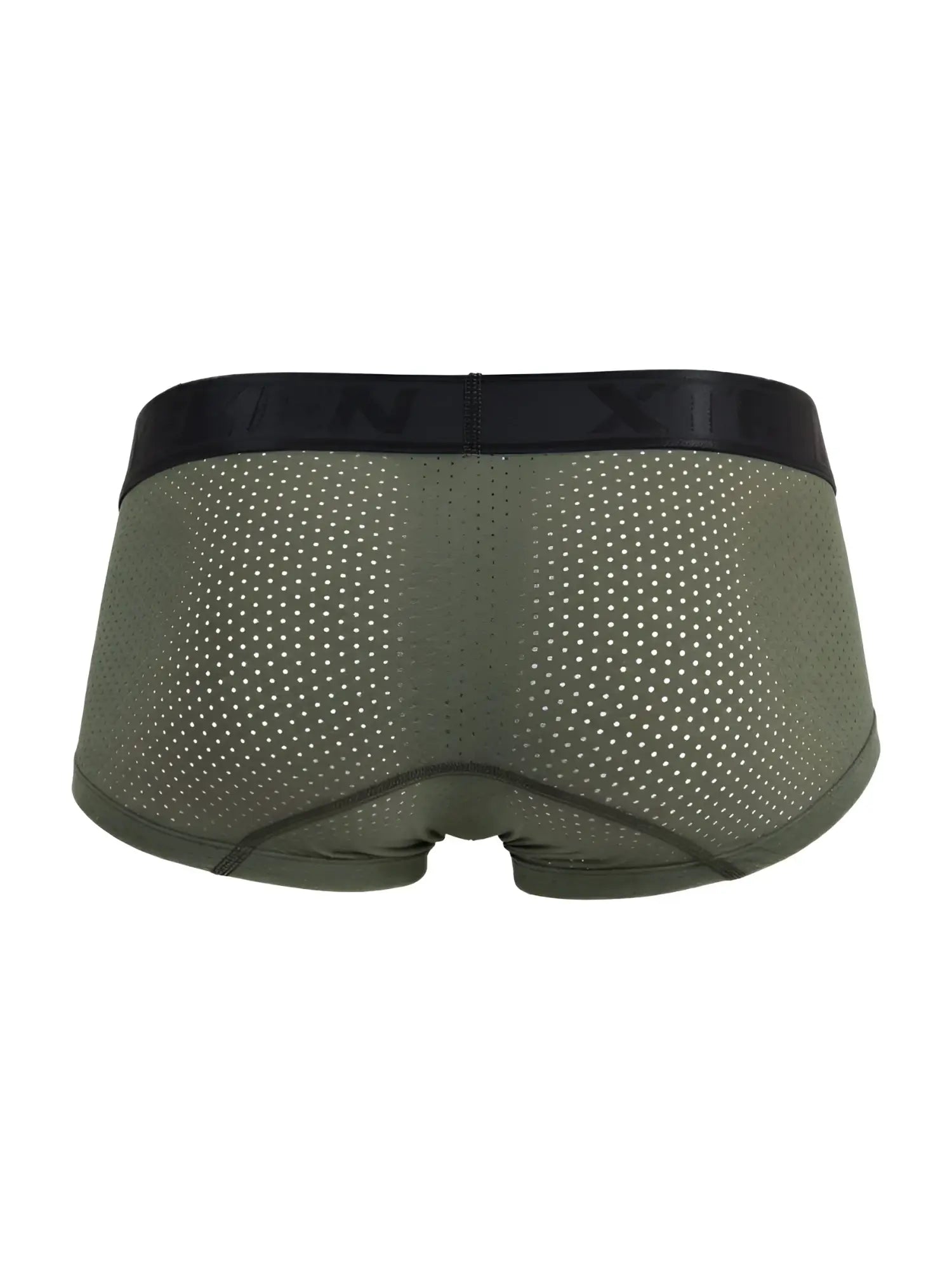 Xtremen 91252 microfiber mesh trunks in military green with olive green mesh and black elastic waistband