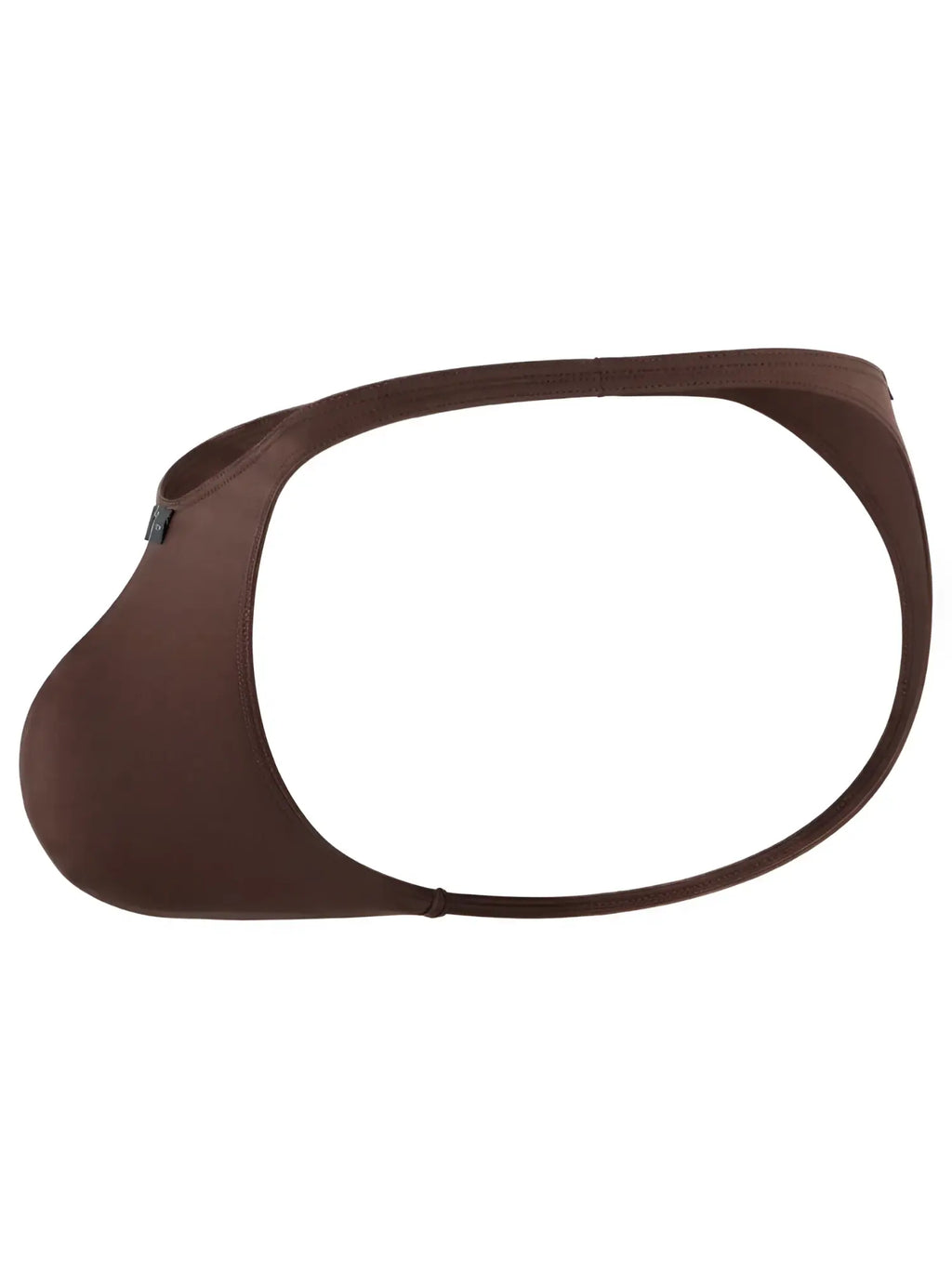 Xtremen men's brown thong with a minimalist side-strap design and contour pouch.