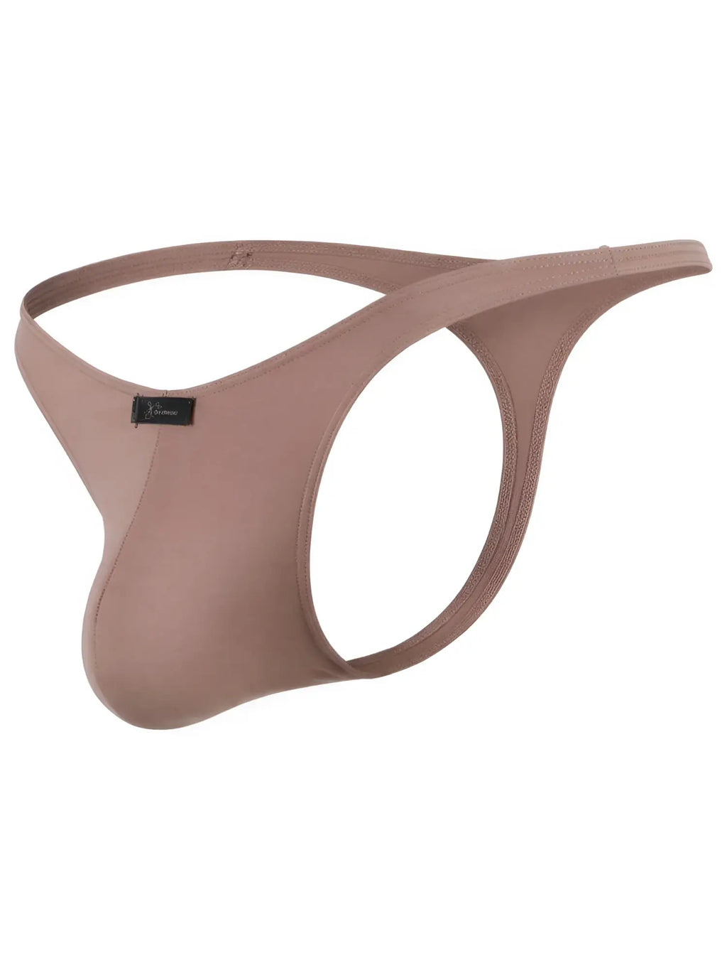 Xtremen men's thong in dusty rose, featuring a minimalist design and small brand tag on the front waistband.