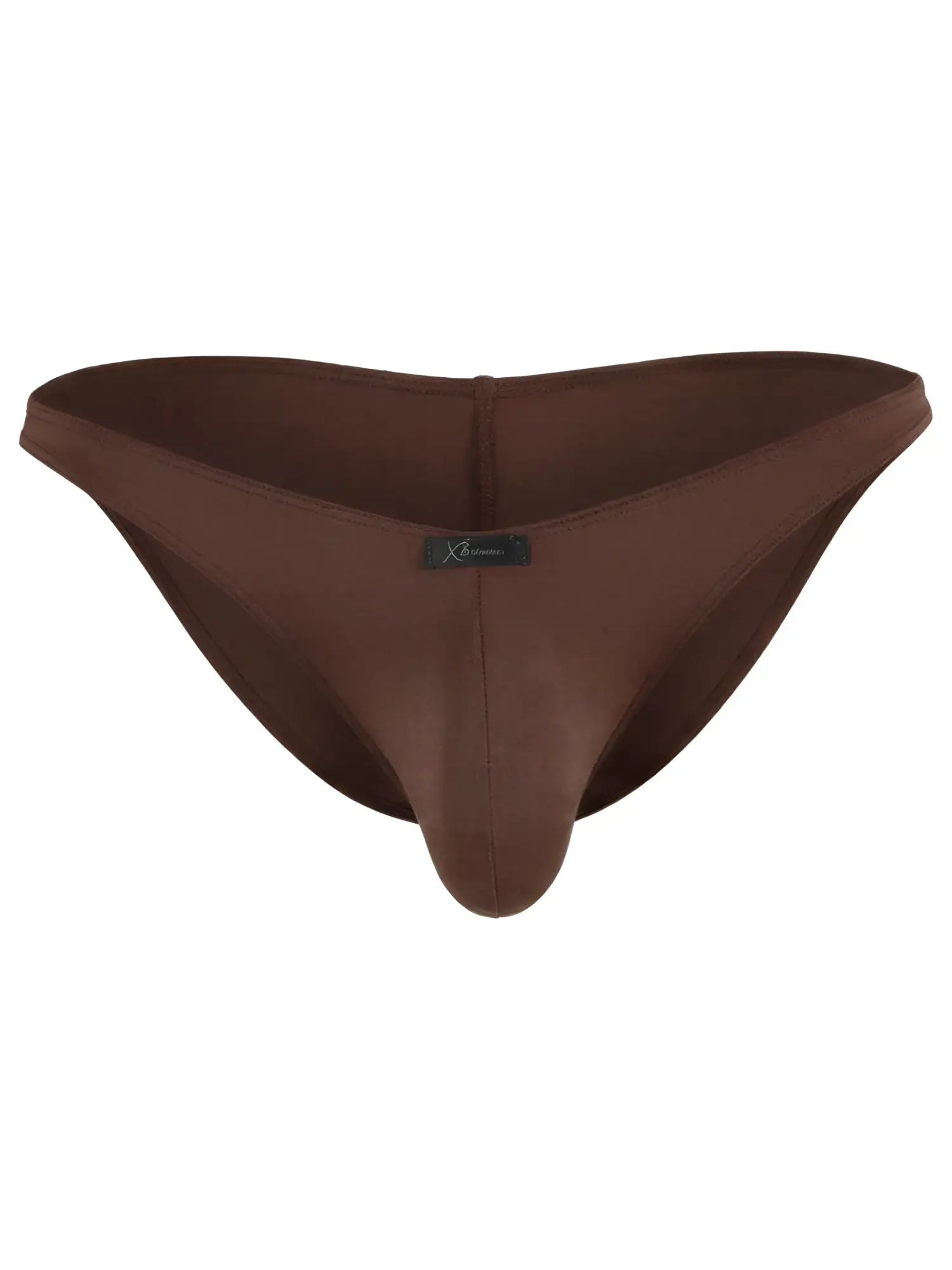 Xtremen men's brown bikini underwear with a small branded center label.