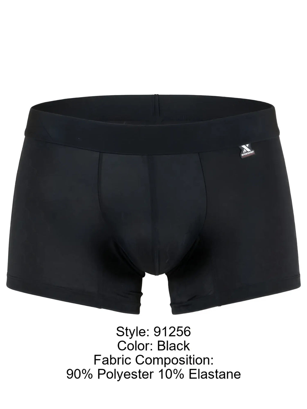 Black Xtremen boxer briefs featuring a subtle tonal honeycomb pattern and a small brand logo on the waistband.