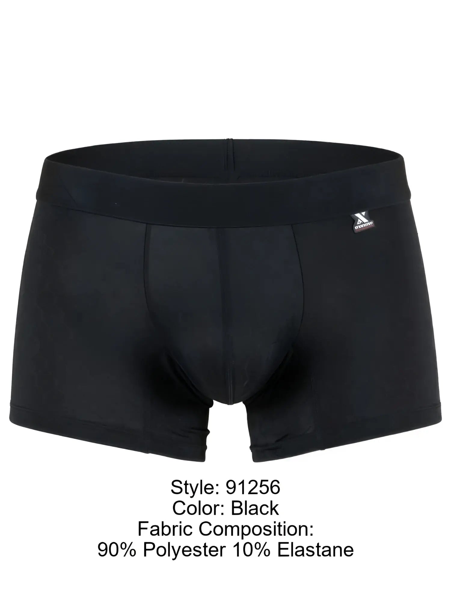 Black Xtremen boxer briefs featuring a subtle tonal honeycomb pattern and a small brand logo on the waistband.
