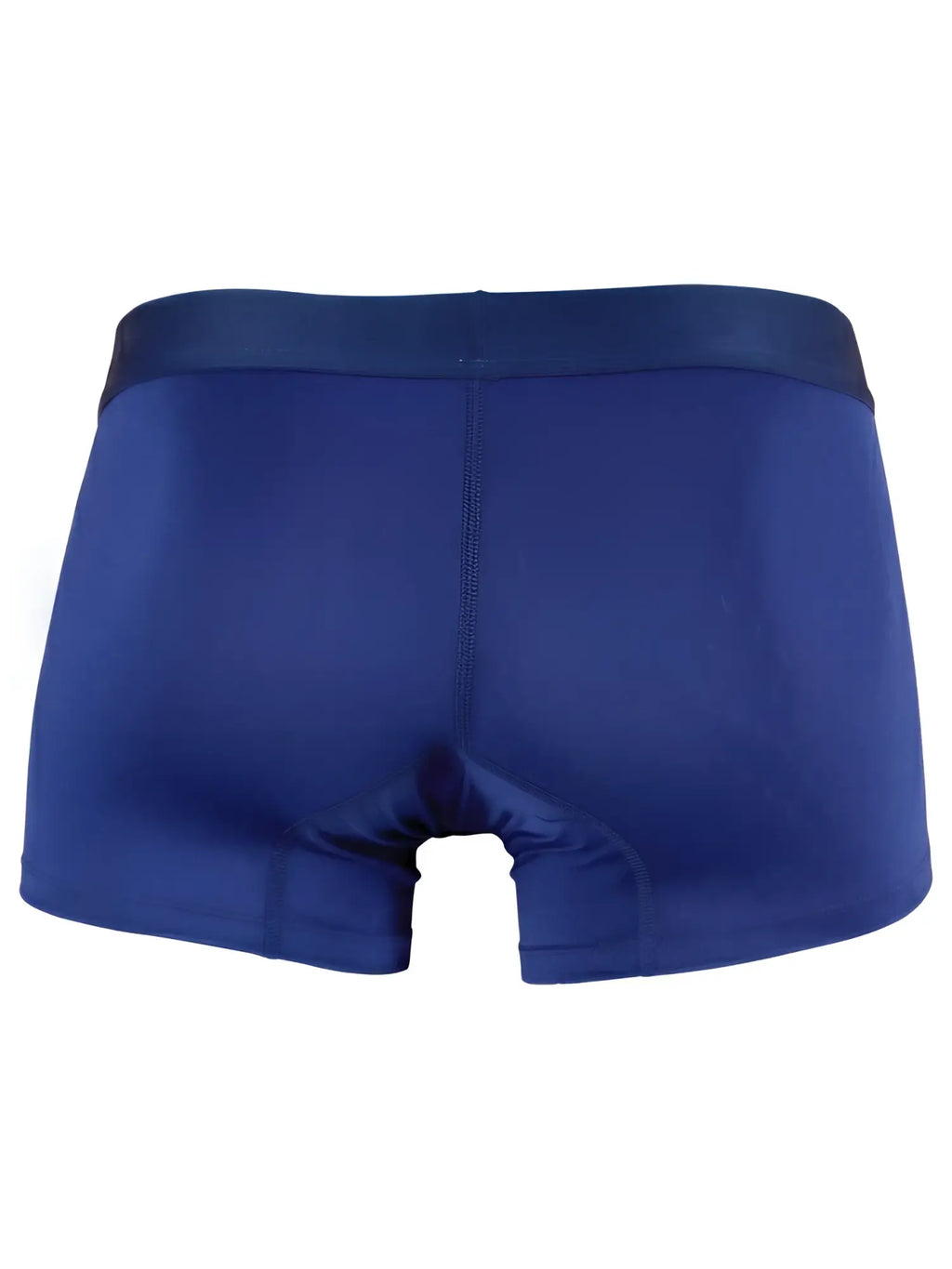 Xtremen blue solid boxer briefs, back view.