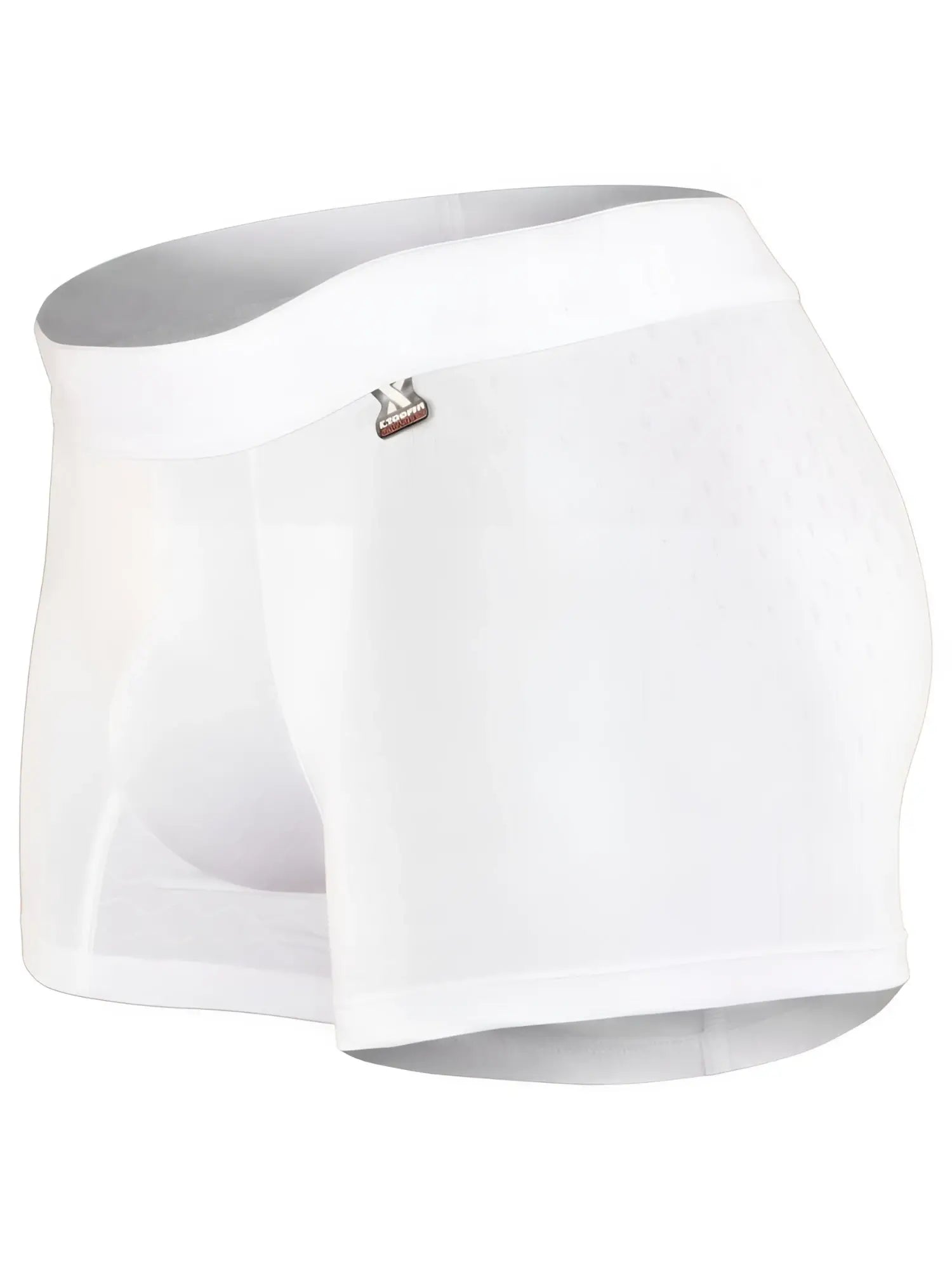 Xtremen white textured boxer briefs with a logo on the waistband.