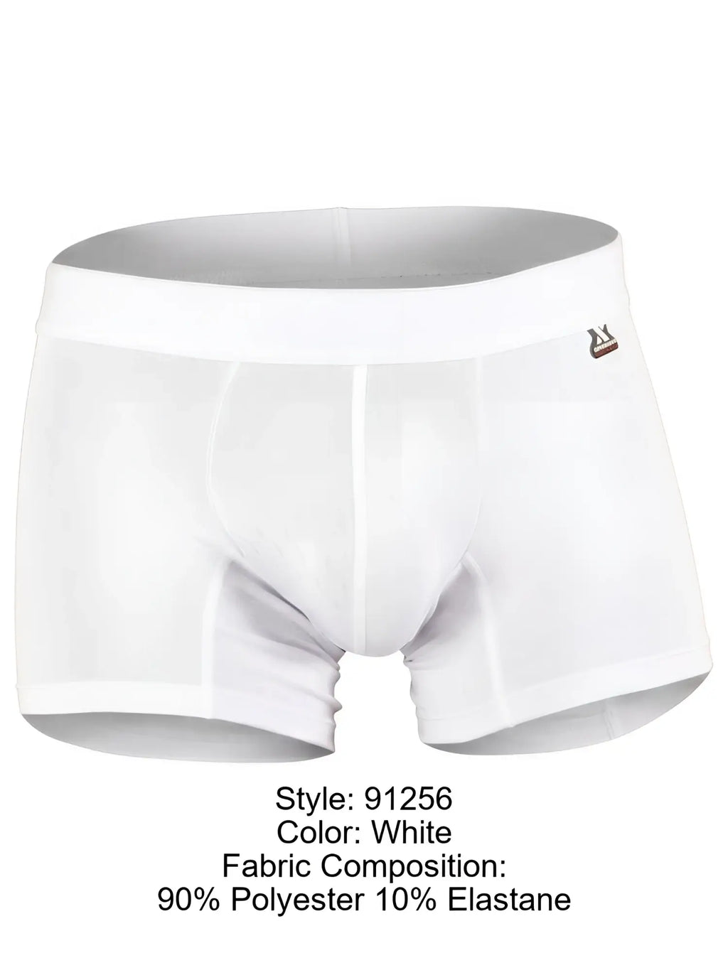 Xtremen white boxer briefs with a subtle geometric honeycomb pattern and branded elastic waistband.