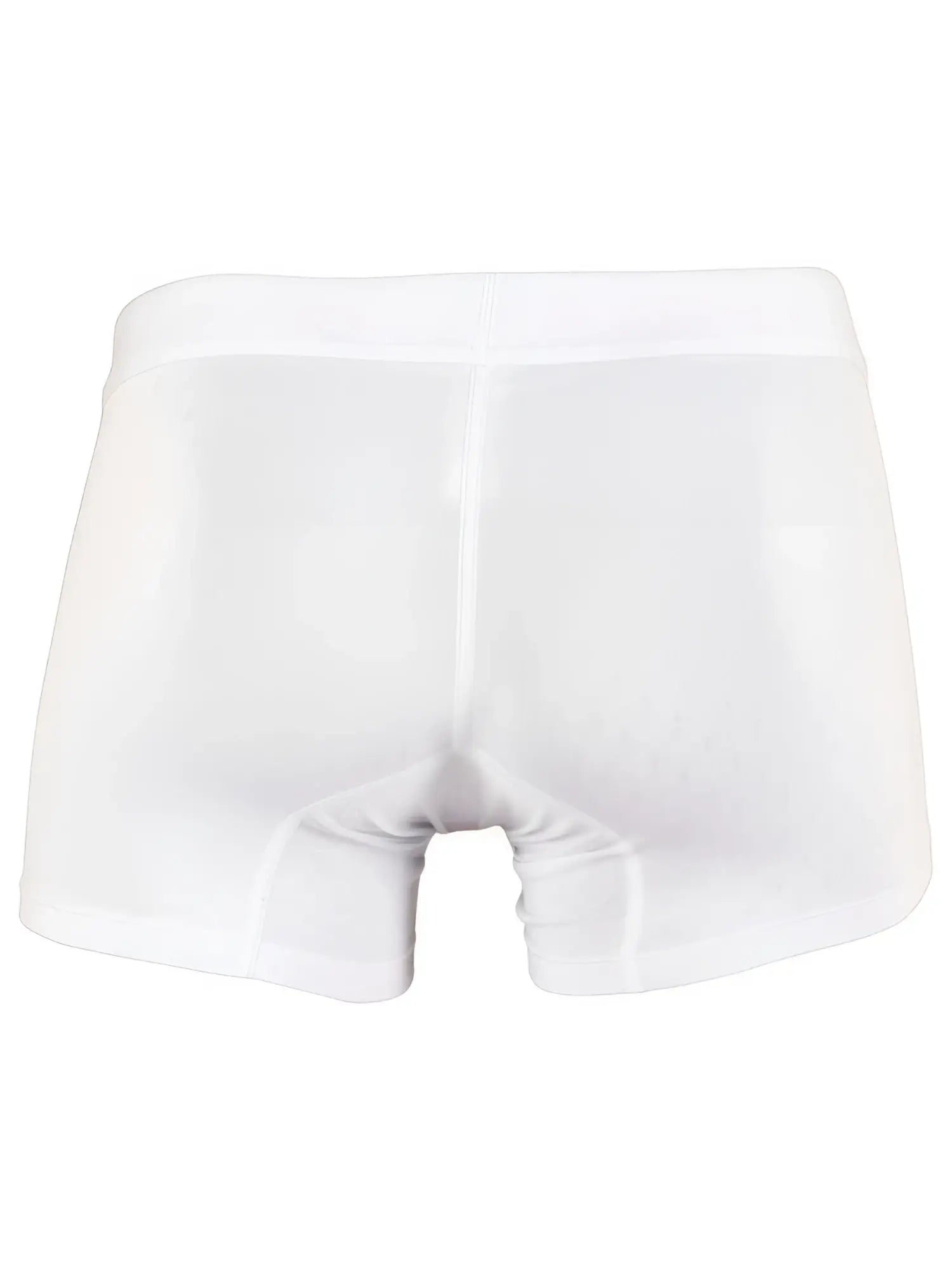 Back view of plain white Xtremen boxer briefs featuring a subtle textured pattern.
