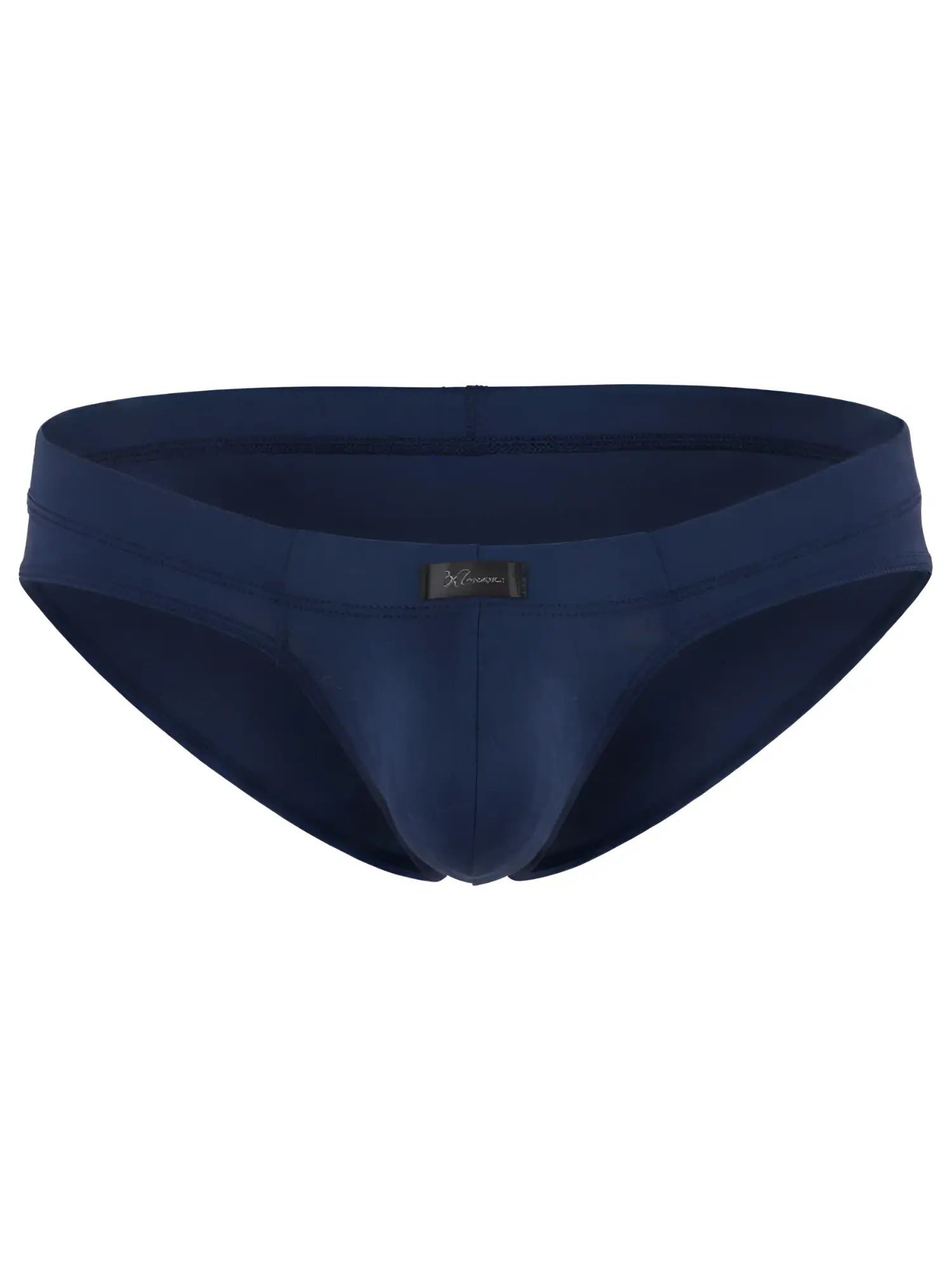 Xtremen navy blue solid men's briefs with a center front brand logo patch.
