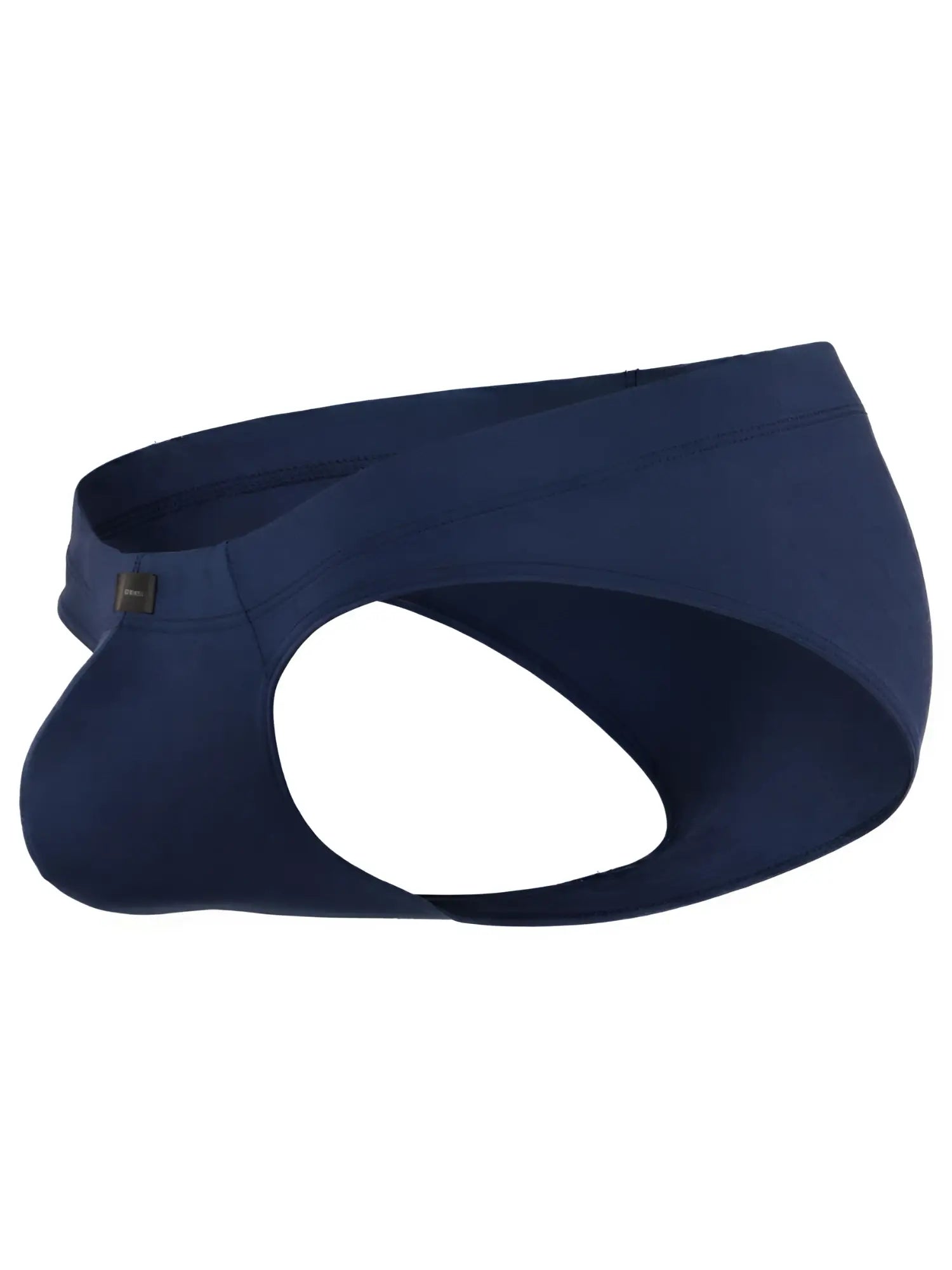 Xtremen navy blue men’s briefs with a high-cut leg design and a small brand logo tag on the waistband.