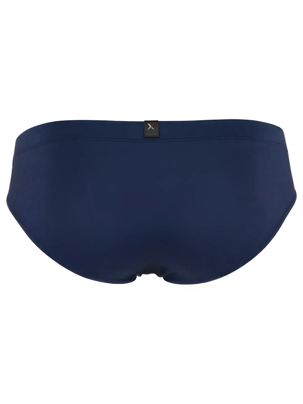 Xtremen navy blue briefs with a subtle hexagonal pattern and logo tag on the waistband.