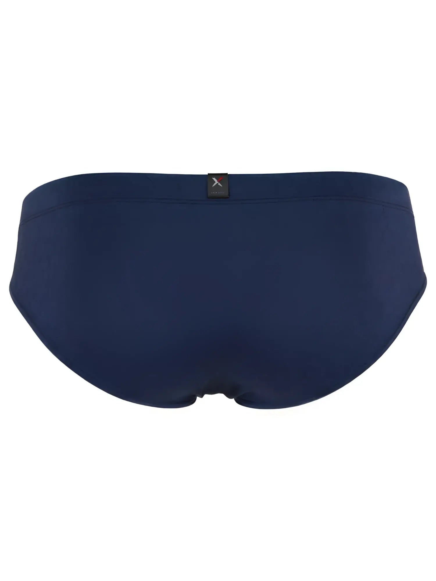 Xtremen navy blue briefs with a subtle hexagonal pattern and logo tag on the waistband.