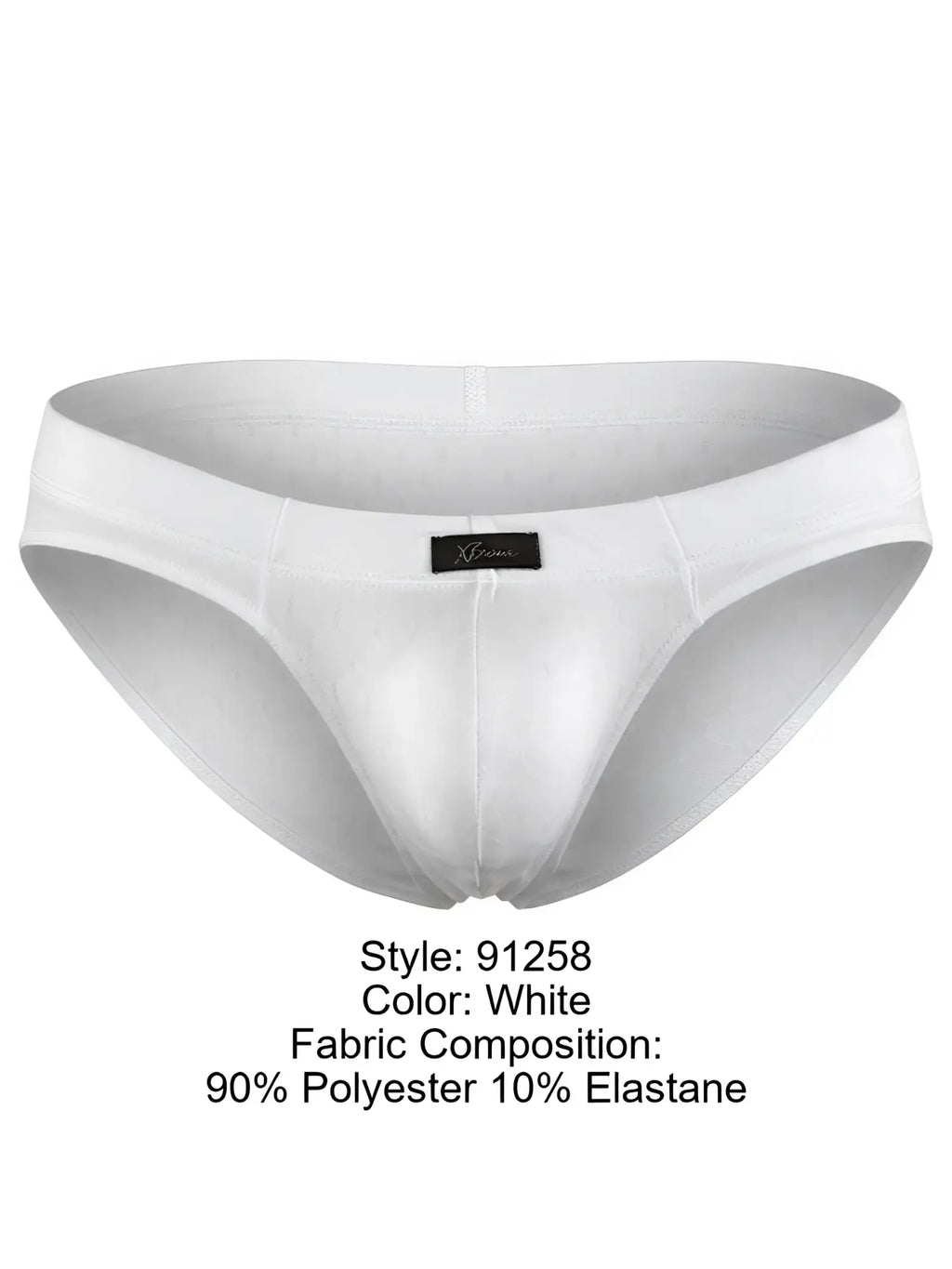 Xtremen men's white briefs featuring a subtle honeycomb texture and a small black brand logo on the front.