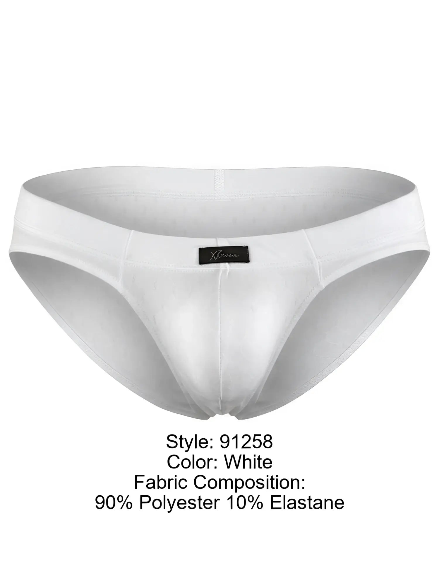 Xtremen men's white briefs featuring a subtle honeycomb texture and a small black brand logo on the front.