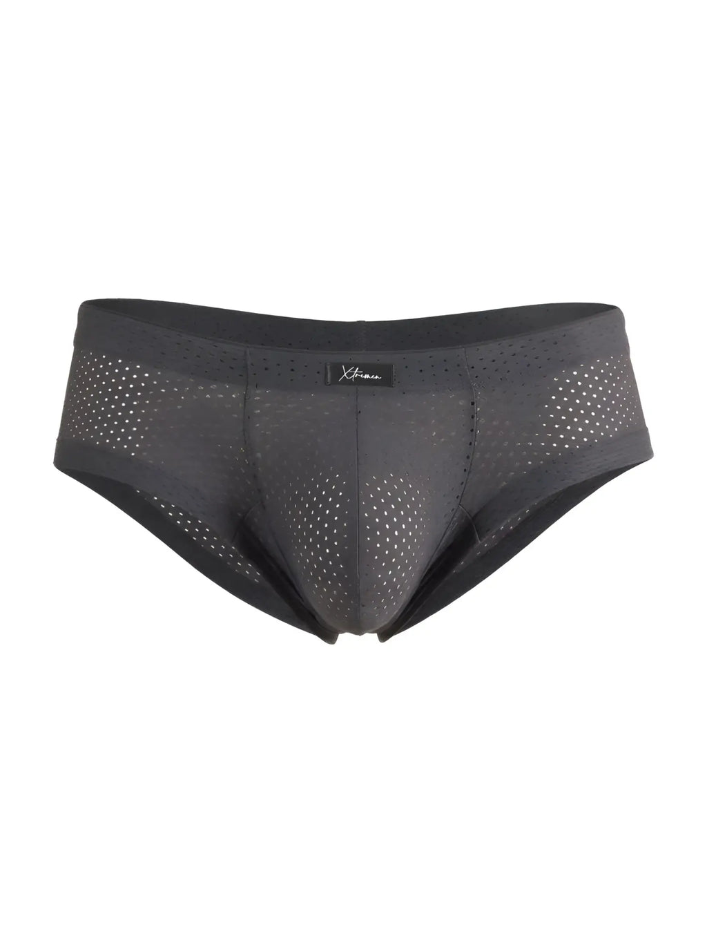 Xtremen 91269 gray microfiber mesh briefs with sleek form-fitting design and subtle perforations for breathability