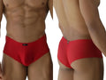 Red xtremen 91269 microfiber mesh briefs with smooth form-fitting fabric and black brand tag on waistband