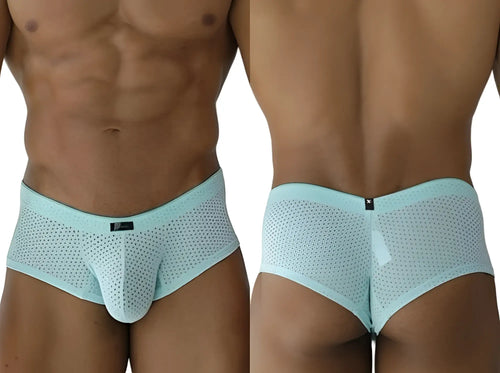 Xtremen 91269 microfiber mesh briefs in seawater color with a solid waistband and small black logo on the front